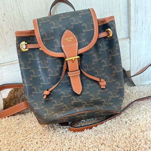 Mini Triomphe Leather Backpack - Picture 1 of 5